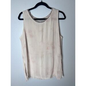 VTG Platinum Dorothy Schoelen Blouse Tank Cami Pink‎ Lace Neckline Lined 90's